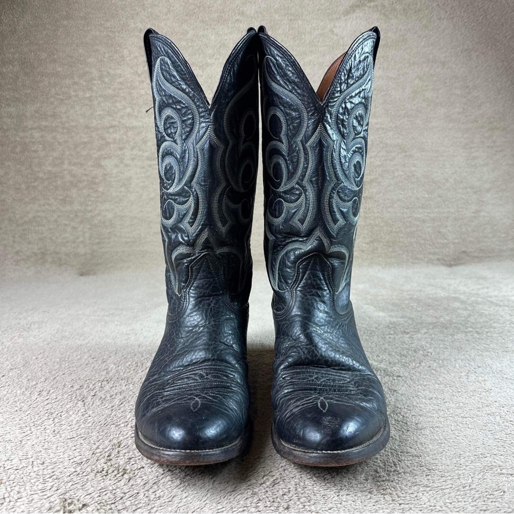 Mens Nocona leather cowboy boots size 10 D black western rodeo